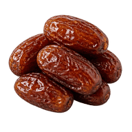 A cluster of glossy brown dates